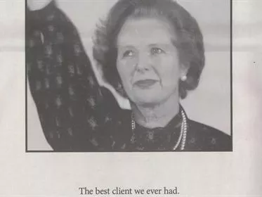 Saatchiék szerint Thatcher volt a legjobb ügyfél