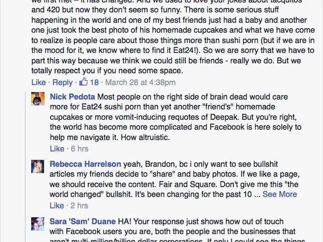 A Facebook pr-igazgatója kommentben mutatott fityiszt a márkáknak