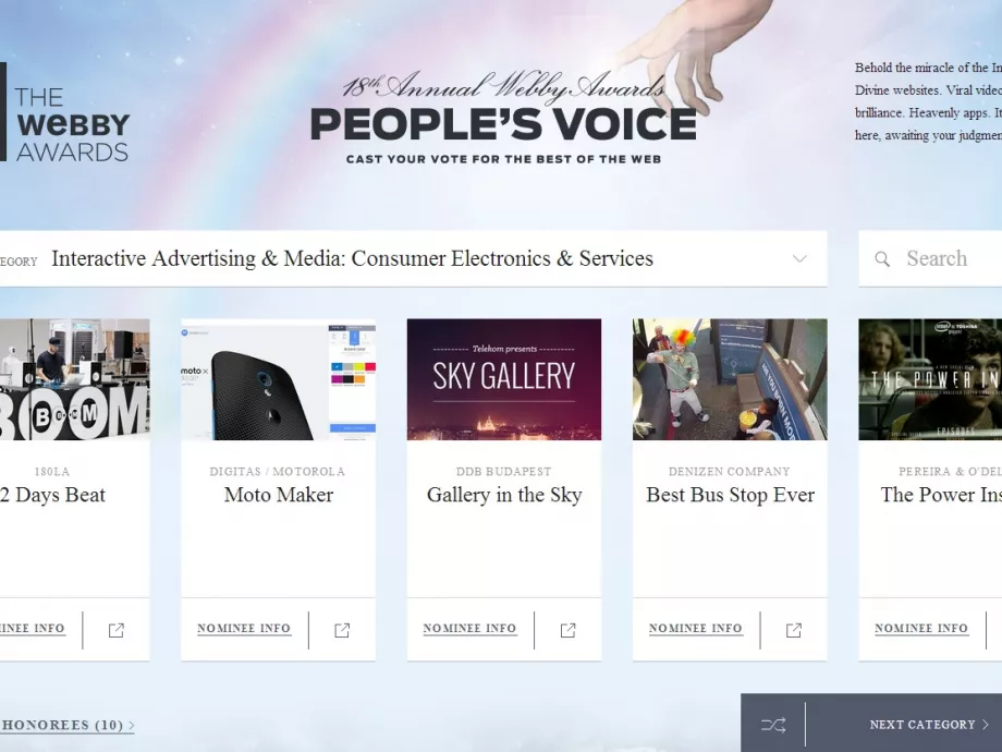 A DDB a Webby Awards döntőjében!