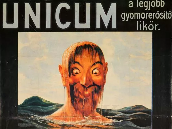 Ötmilliós kikiáltási áron árverezik el a Zwack Unicum eredeti vizes emberes plakátját