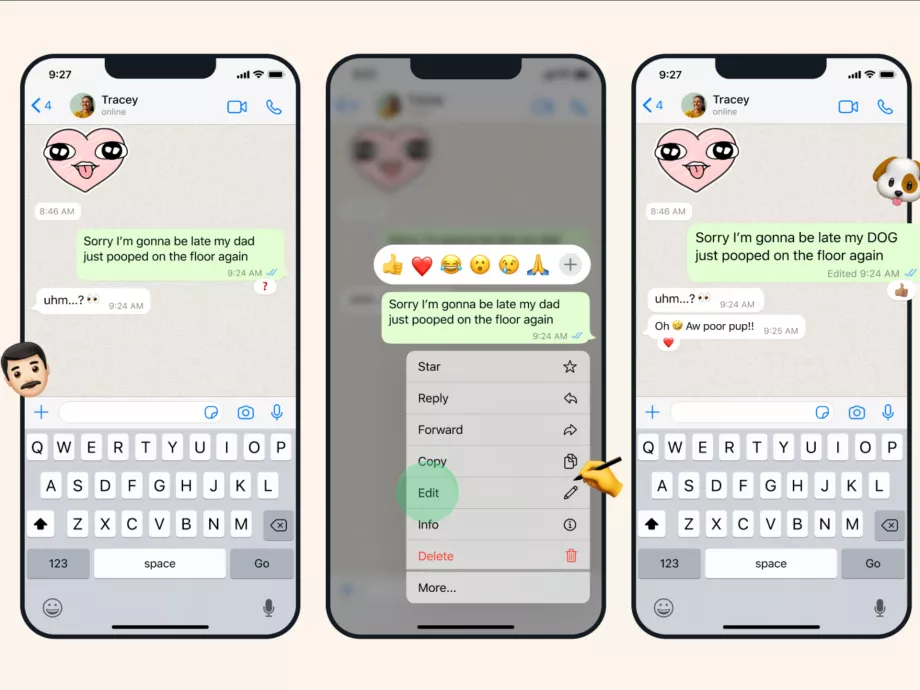 Negyedórás javítási türelmi időt vezet be a WhatsApp