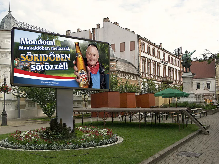 Kőbányai sör kendős Nagy Feróval