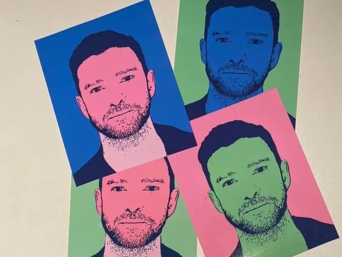 Az ittas Justin Timberlake fotóján röhög a világ, vagyonokat ér a Warhol-féle verzió